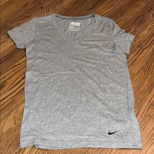 Nike Women's Grey Dry-Fit Training T-Shirt